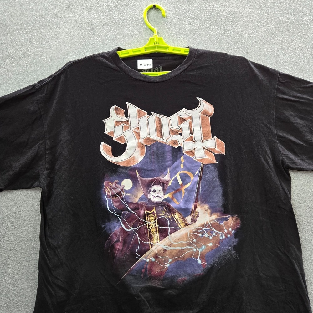 Ghost Men Shirt 2XL Black Graphic Band‎ Tee Grunge Short Sleeve Logo